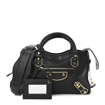 Balenciaga Chevre Gold Metallic Edge Hardware Mini City Black 1 of 10