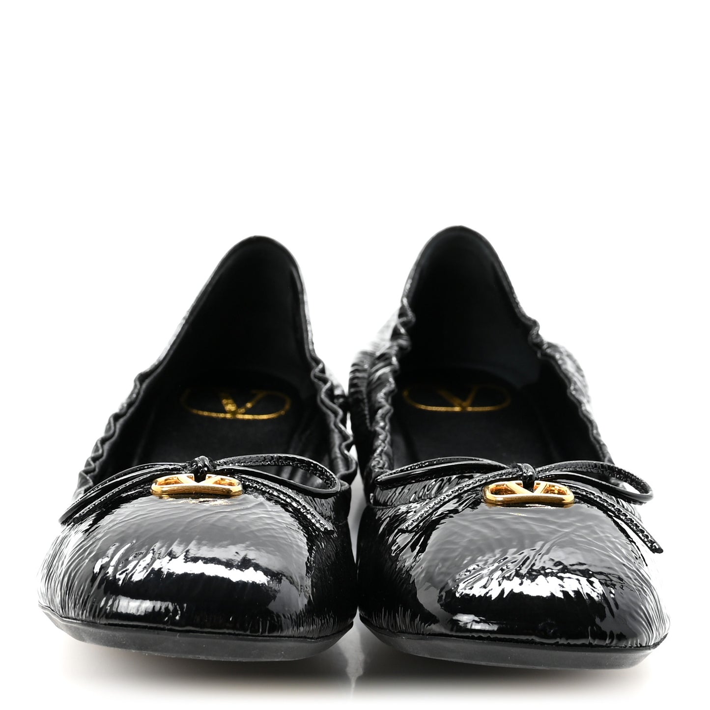 Naplack Nappa Vlogo Bow Mary Jane Ballerina Flats 37 Black