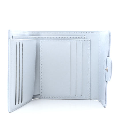Chanel Caviar Quilted Compact Flap Wallet Light Blue 5 of 9