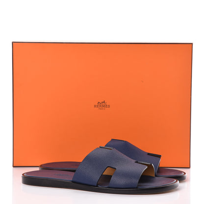 Hermes Epsom Mens Izmir Sandals 40.5 Bleu Saphir 10 of 10