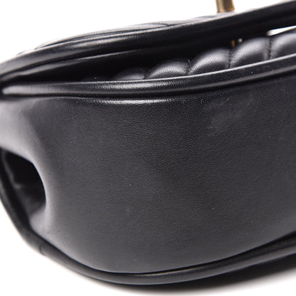 Chanel Lambskin Reverse Chevron Quilted Mini Round Top Handle Flap Black 9 of 12