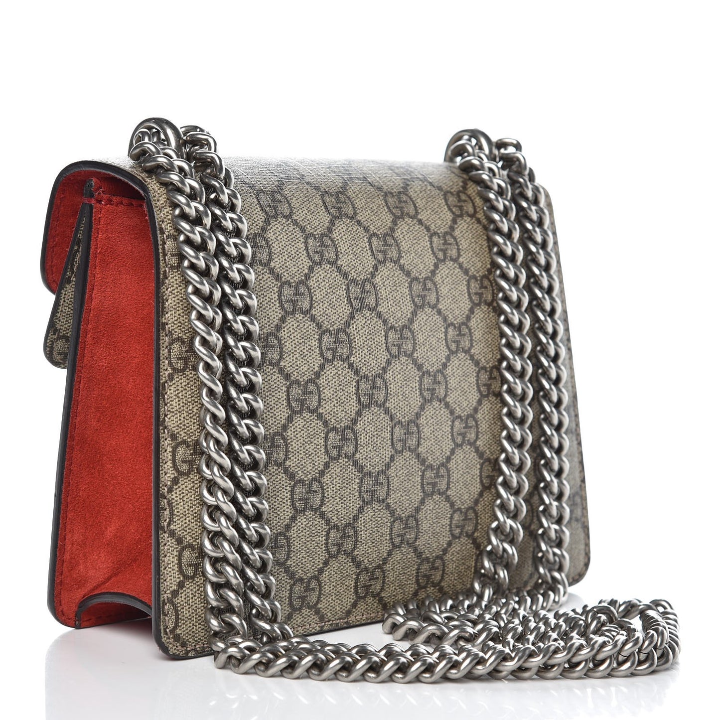 GG Supreme Monogram Mini Dionysus Shoulder Bag Hibiscus Red