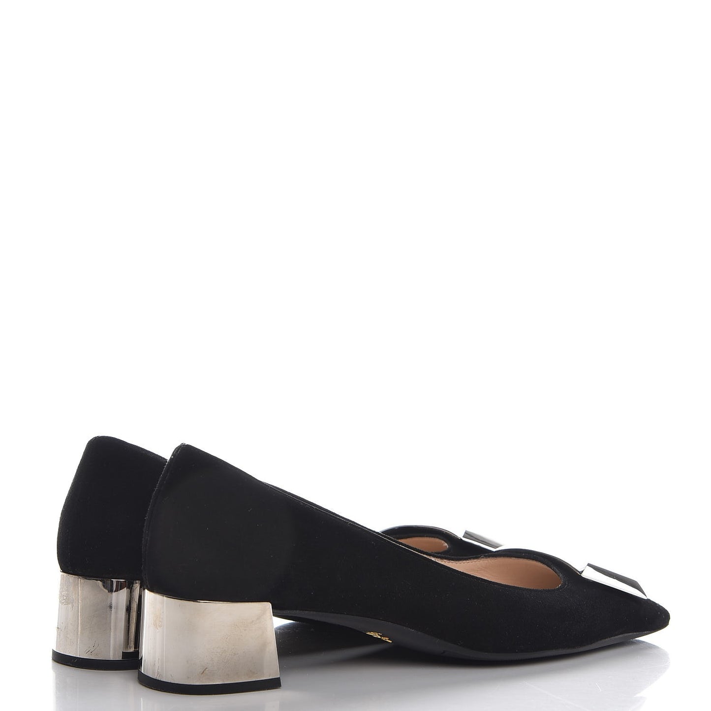 Suede Block Heel Pump 37.5 Black