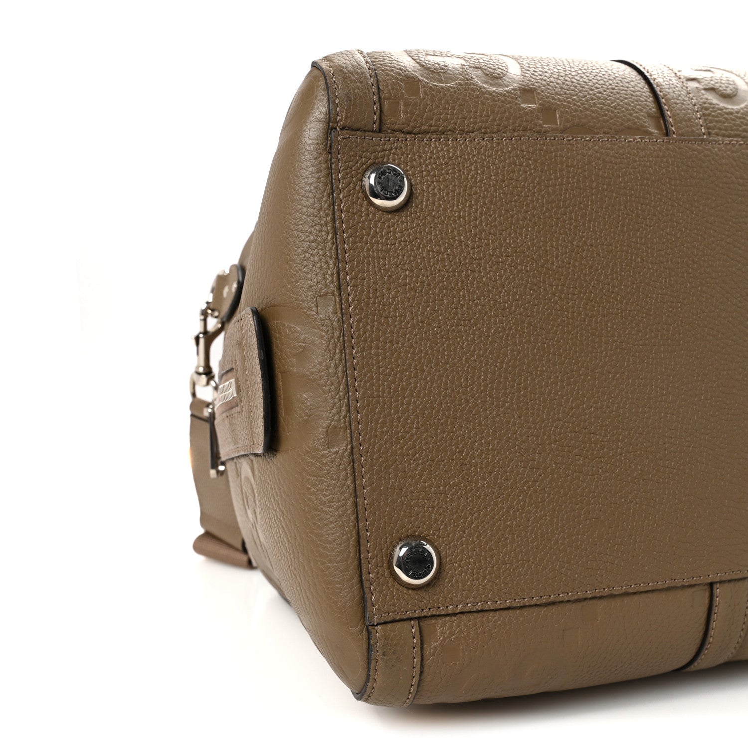 Gucci Piuma Calfskin Jumbo GG Embossed Large Duffle Bag Good Taupe 7 of 8