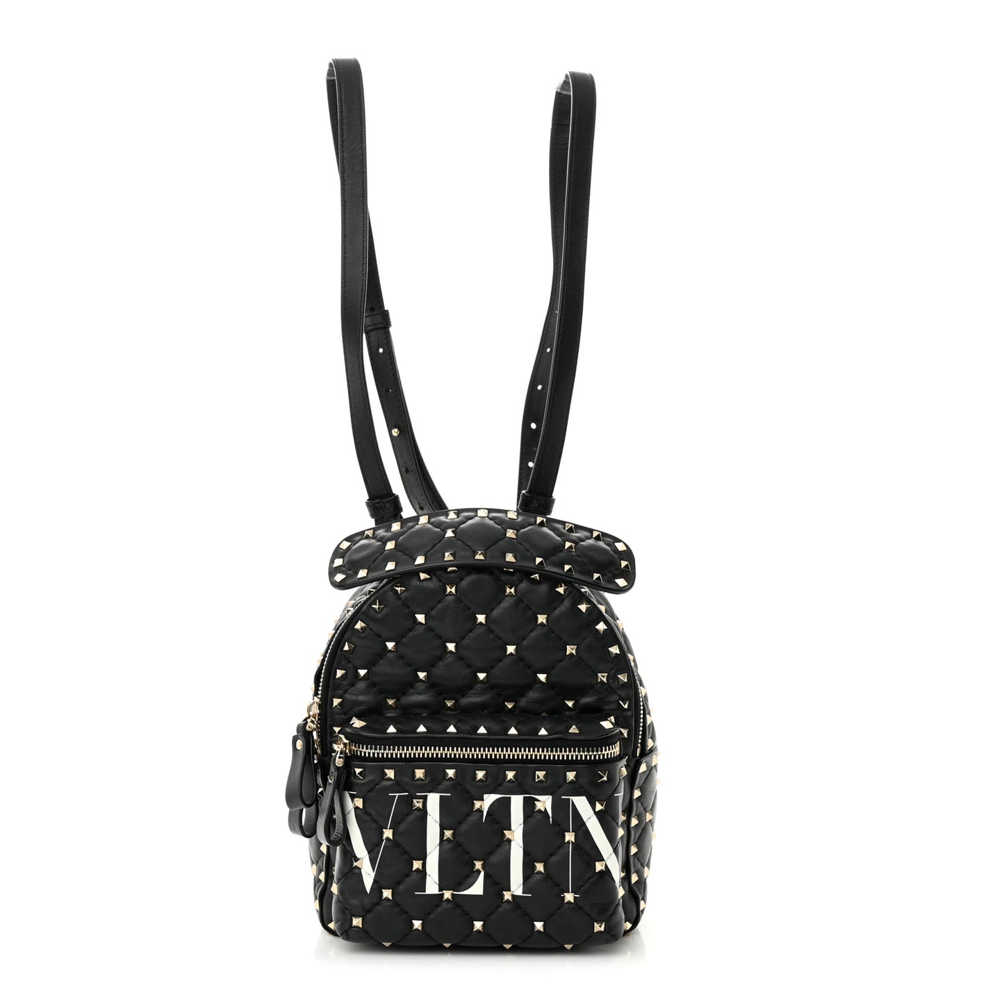 Lambskin VLTN Print Quilted Mini Rockstud Spike Backpack Black