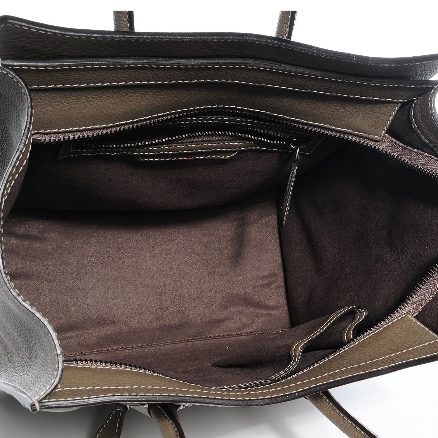 Celine Drummed Calfskin Micro Luggage Souris 6 of 9