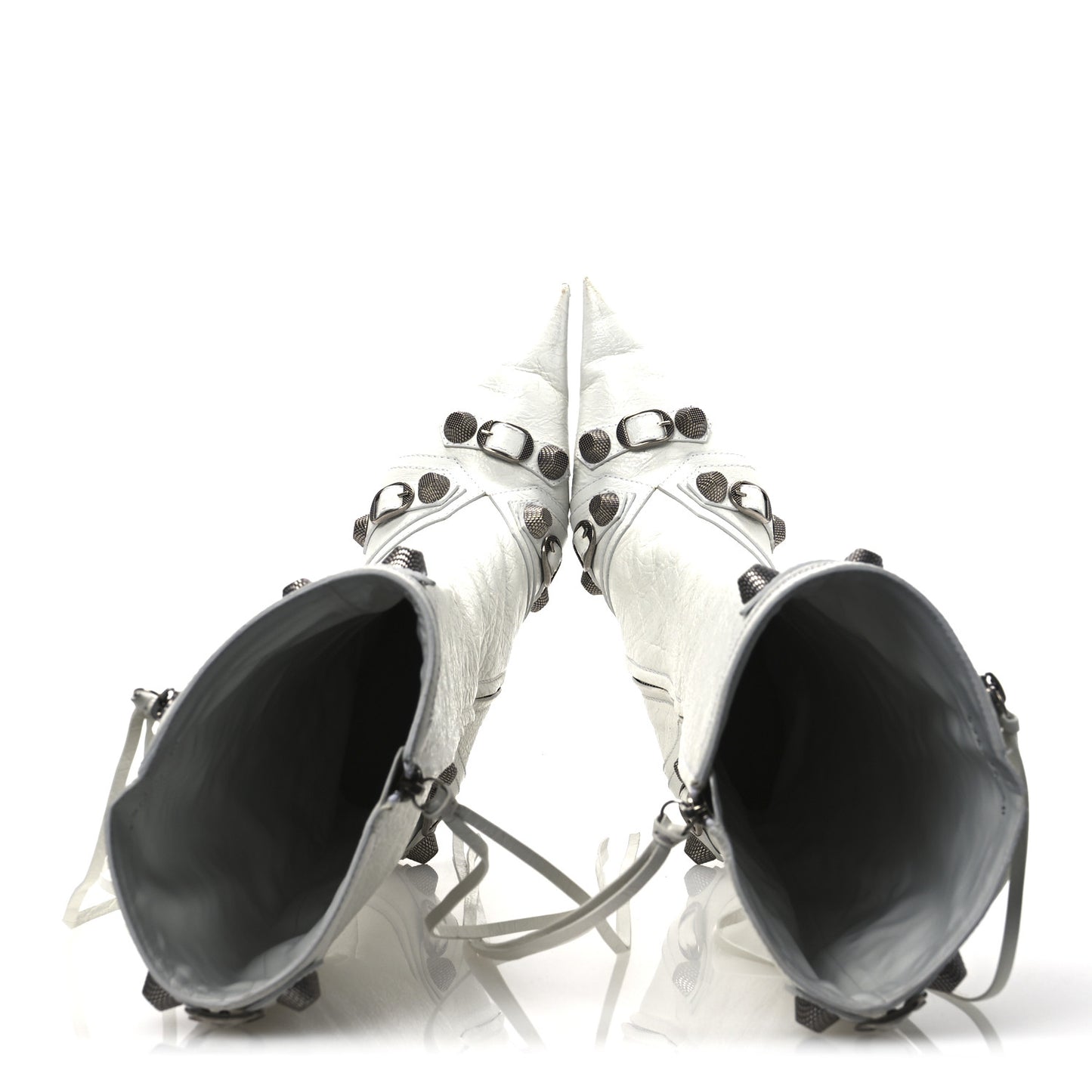 Agneau Arena Cagole 90mm Boots 40 Optic White Silver