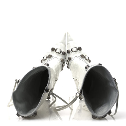 Balenciaga Agneau Arena Cagole 90mm Boots 40 Optic White Silver 2 of 14