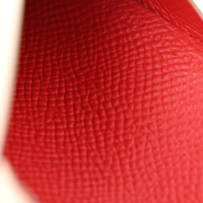 Hermes Epsom Verso Calvi Duo Card Case Craie Rouge Radieux 7 of 8