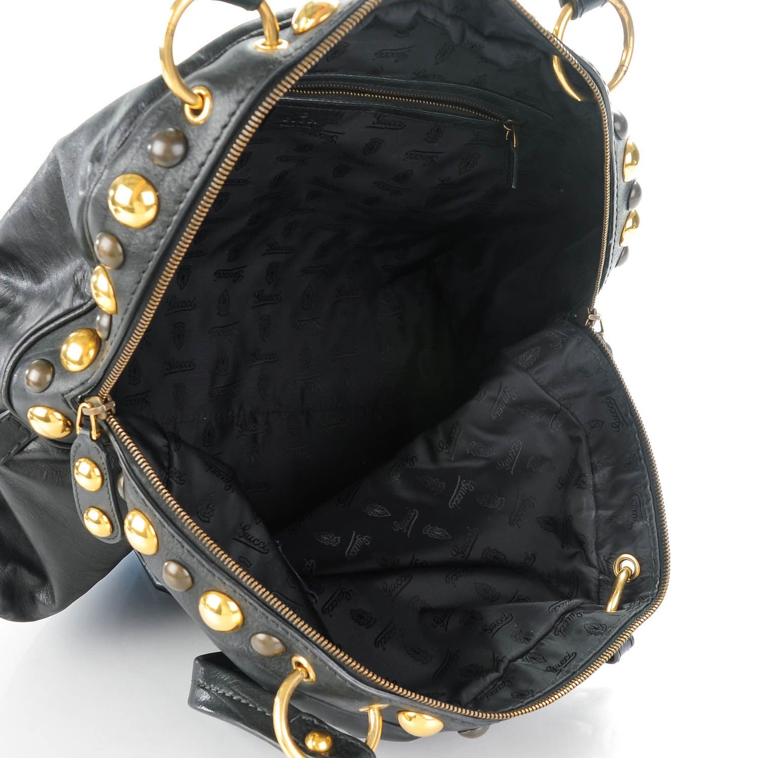 Gucci Calfskin Large Babouska Dome Satchel Black 5 of 7
