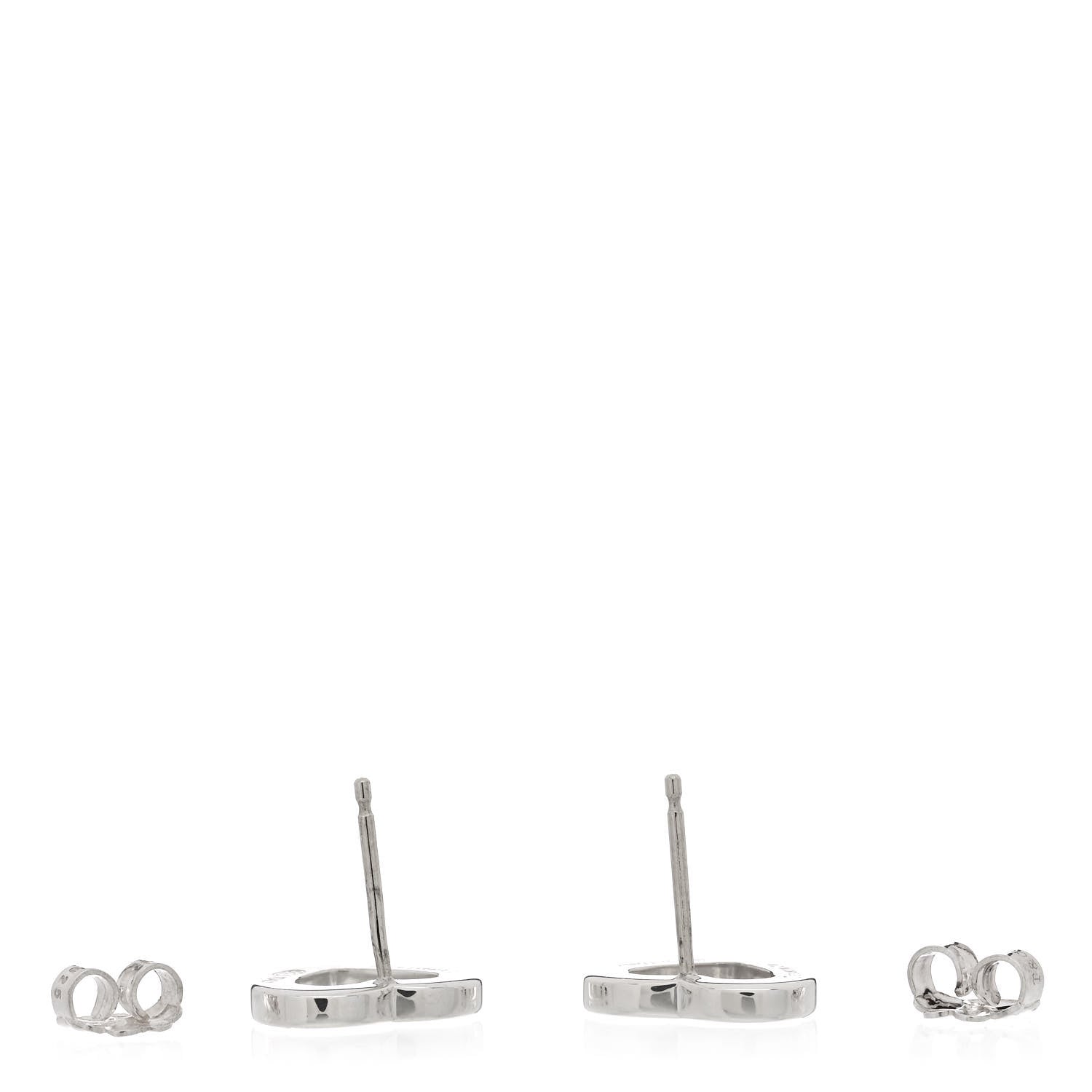 Tiffany Sterling Silver Open Heart Earrings 3 of 4