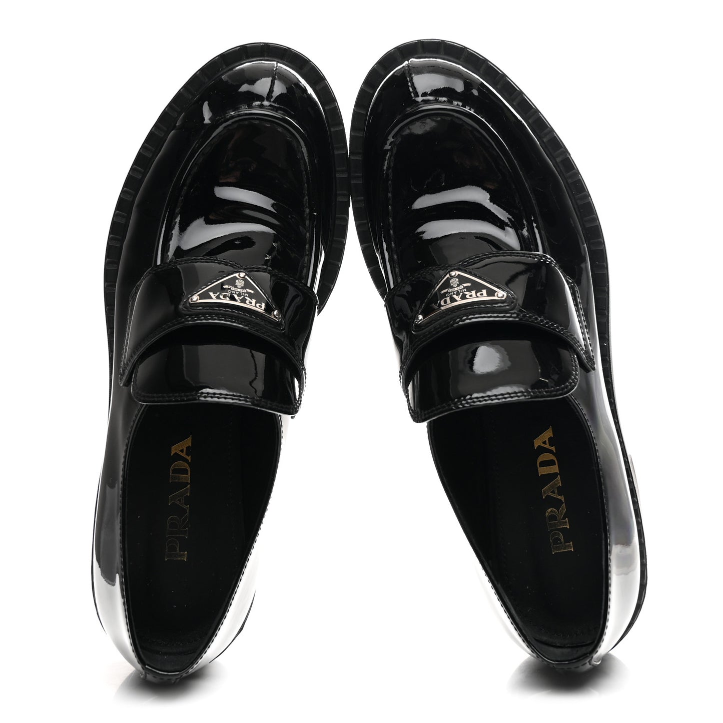 Vernice Triangle 50mm Loafers 38.5 Black