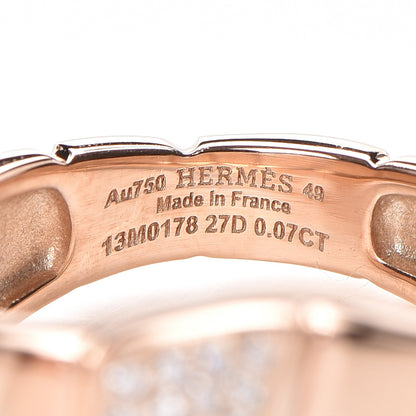 Hermes 18K Rose Gold Diamond Niloticus Ring 49 4.75 3 of 4