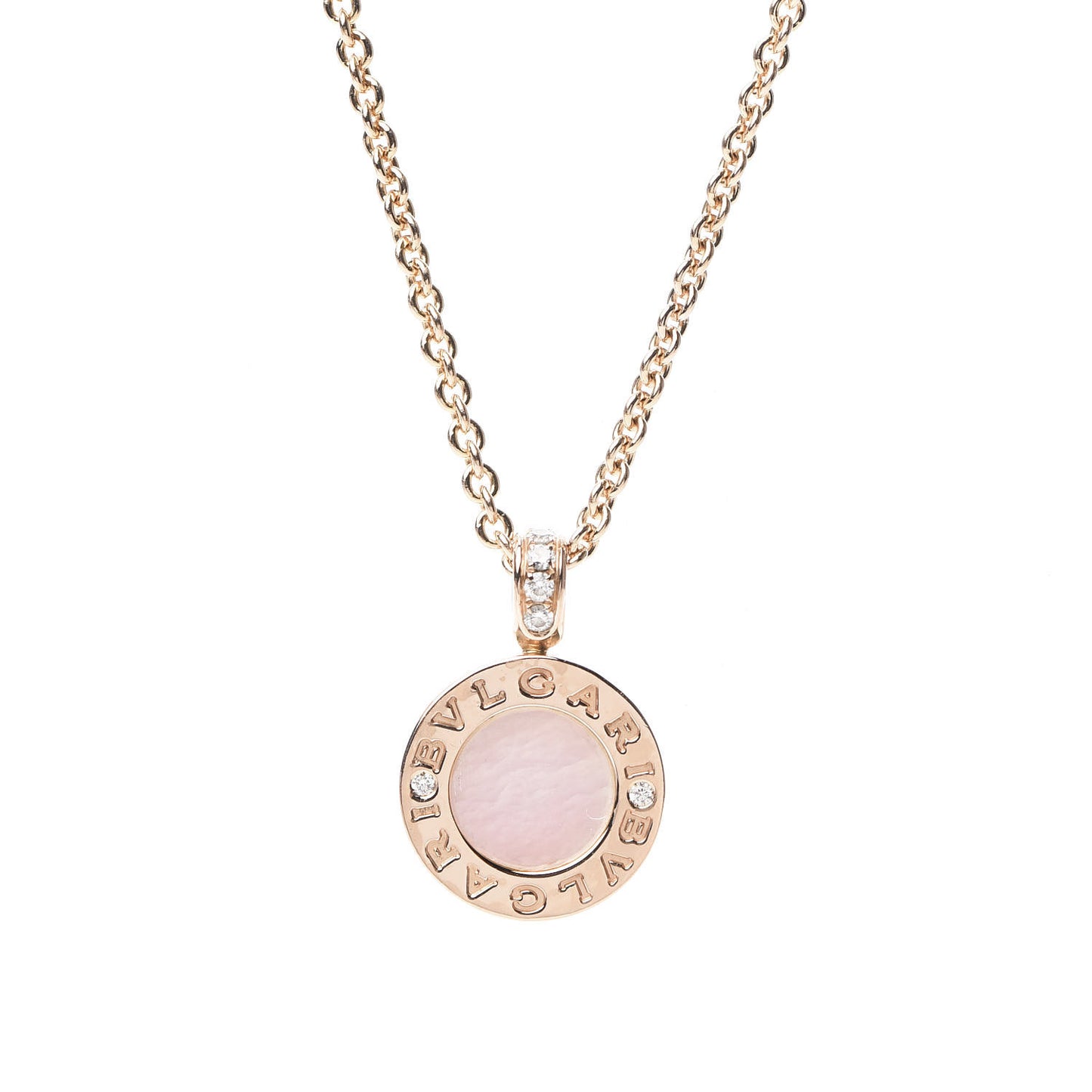 18K Rose Gold Diamond Mother of Pearl Carnelian BVLGARI BVLGARI Pendant Necklace