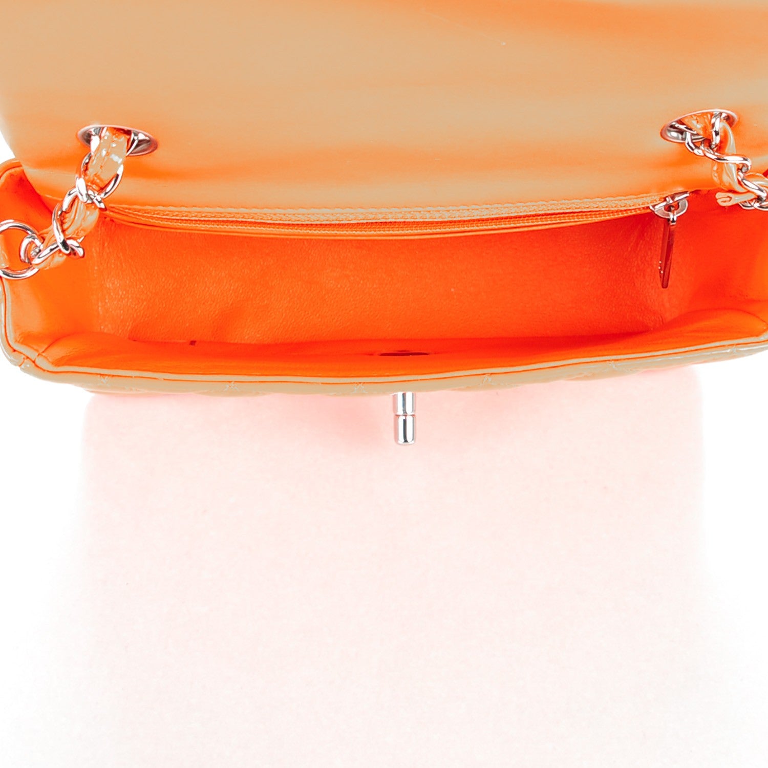 Chanel Patent Quilted Mini Rectangular Flap Orange 5 of 8