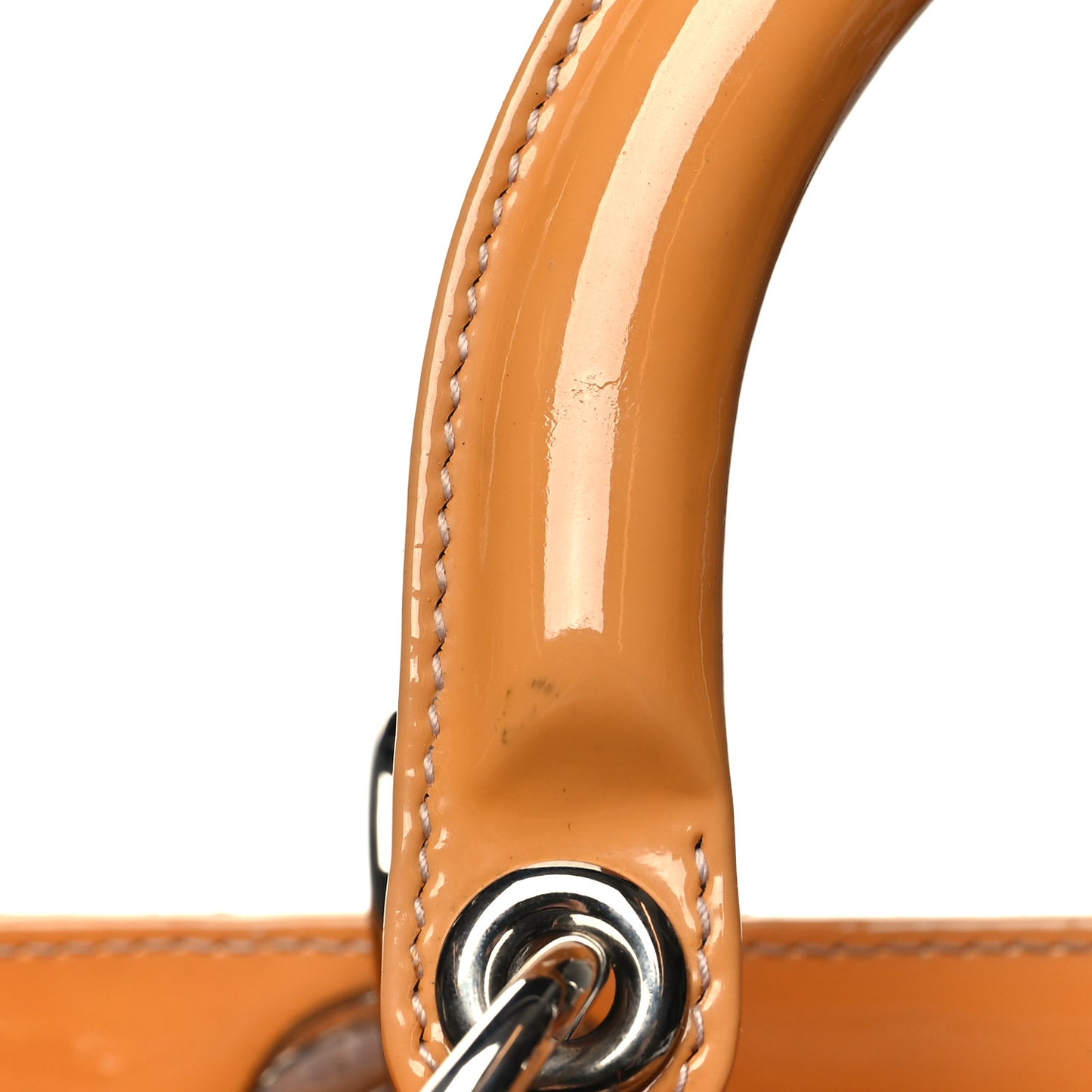 Patent Cannage Medium Lady Dior Beige