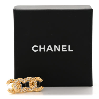 Chanel Crystal CC Earrings Gold 5 of 5