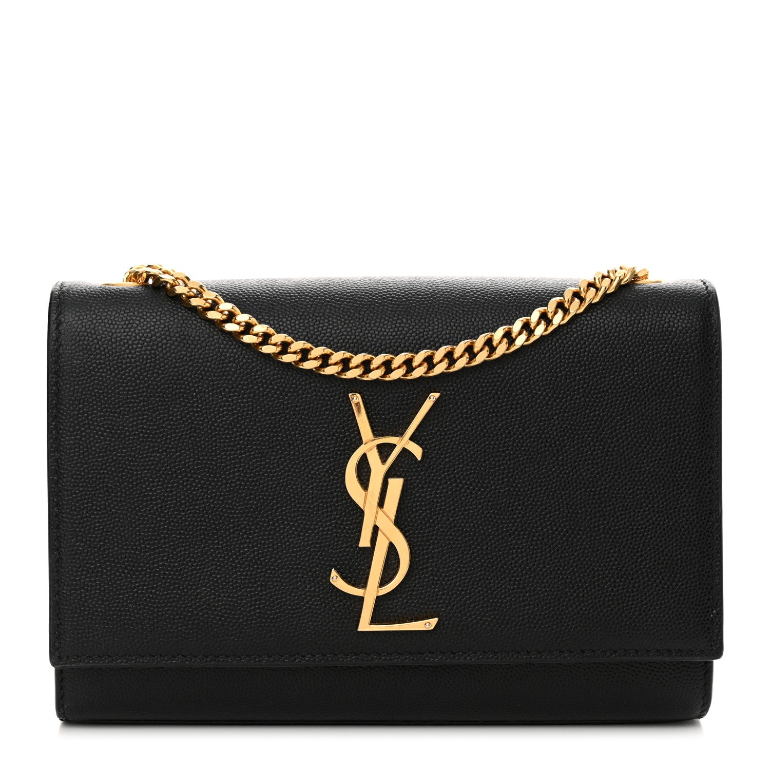 Saint Laurent Grain De Poudre Small Monogram Kate Satchel Black 1 of 14