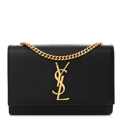 Saint Laurent Grain De Poudre Small Monogram Kate Satchel Black 1 of 14