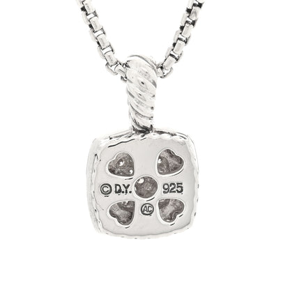 David Yurman Sterling Silver Diamond Pave 7mm Petite Albion Pendant Necklace 4 of 5