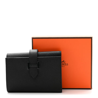 Hermes Epsom Tri-Fold Compact Monochrome Bearn Wallet Black 8 of 8