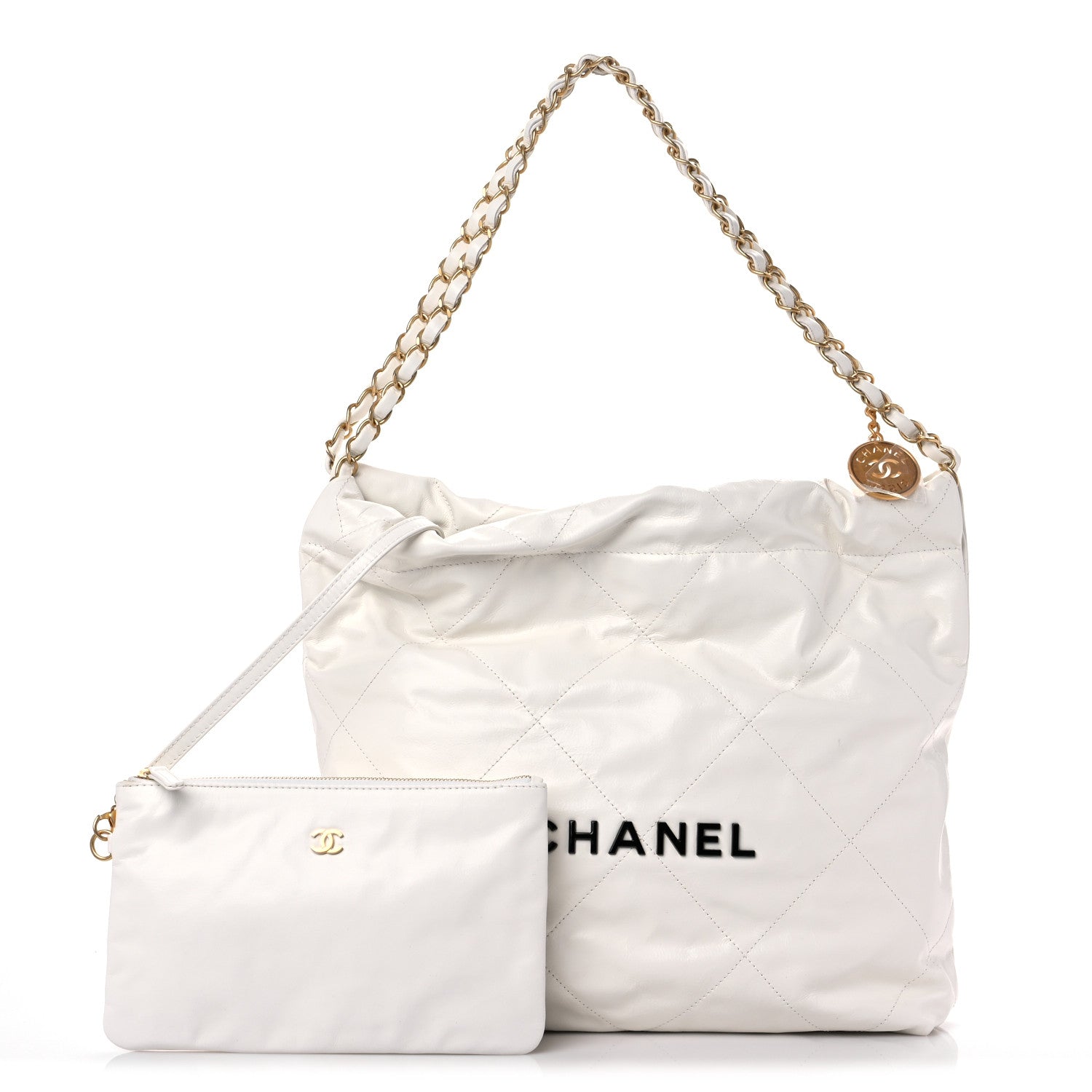 Chanel Calfskin Quilted Small Chanel 22 White 1 of 11