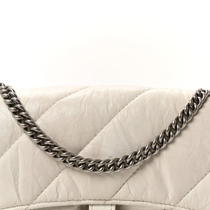 Balenciaga Crushed Calfskin Quilted XS Crush Chain Bag  Optic White 7 of 9