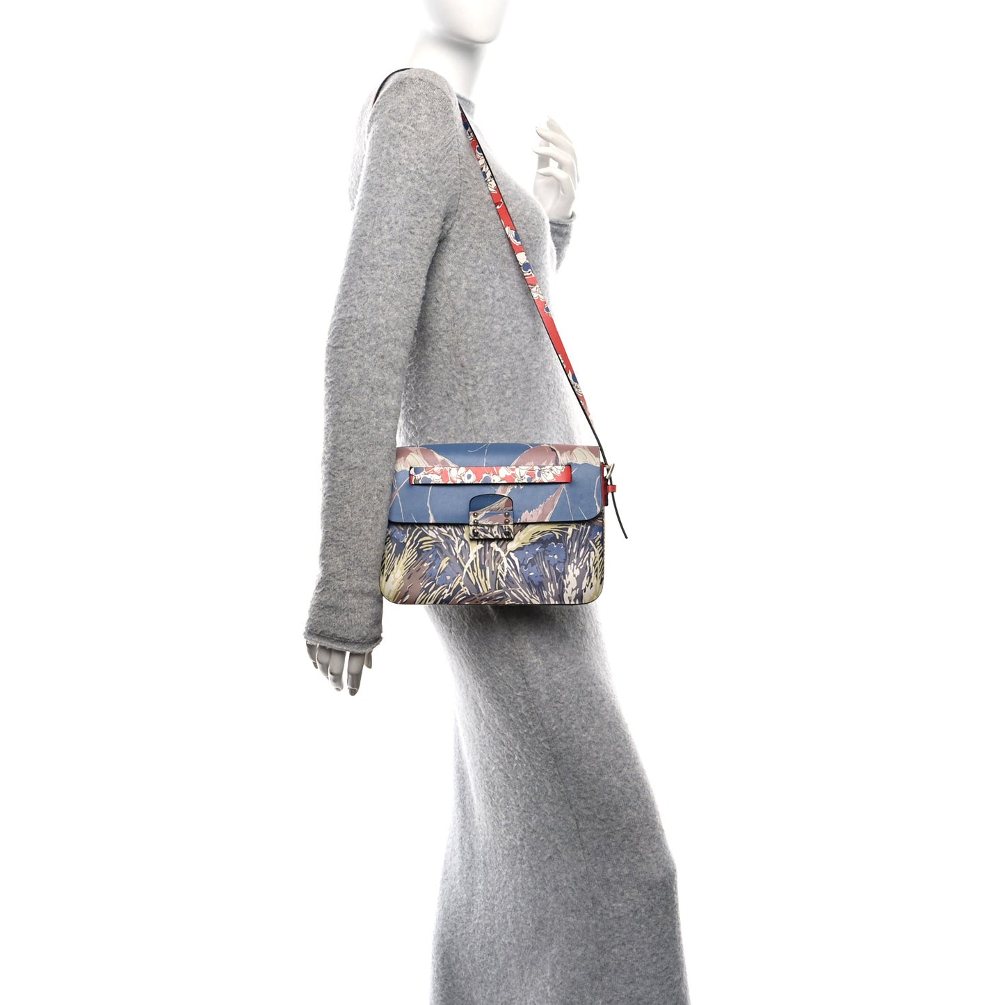 Calfskin Garden Couture Printed Mime Crossbody Multicolor