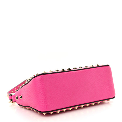 Valentino Garavani Pebbled Calfskin Small Rockstud Flip Lock Shoulder Bag Pink PP 4 of 9