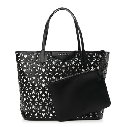 Givenchy Calfskin Lazer Cut Medium Antigona Tote Black White 1 of 10