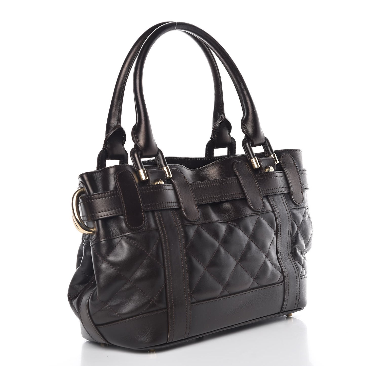 Calfskin Quilted Baby Beaton Dark Brown