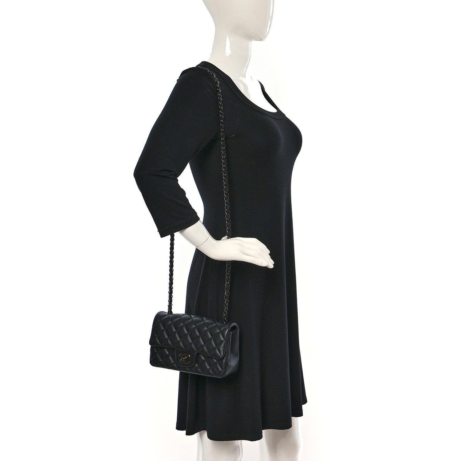 Chanel Lambskin Quilted Mini Rectangular Flap So Black 2 of 9