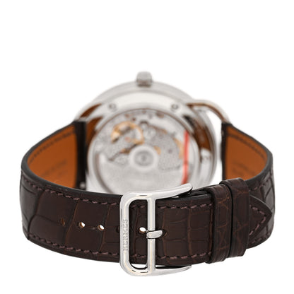 Hermes Stainless Steel Alligator 41mm Arceau Automatic Watch Havane 3 of 5