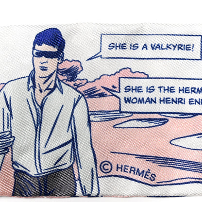 Hermes Silk Wow Twilly Gris Rose Vert 4 of 4