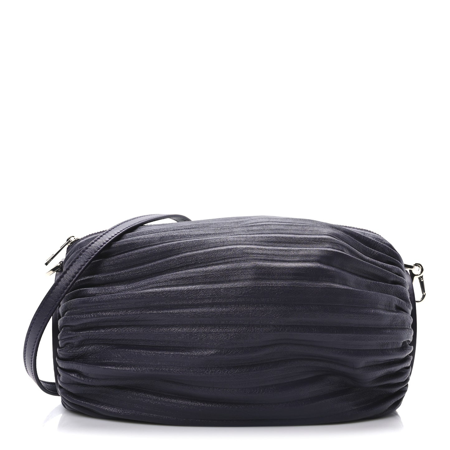 Lambskin Pleated Bracelet Pouch shoulder Bag Violet