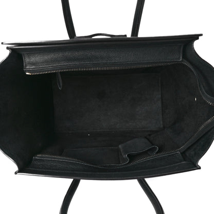 Celine Drummed Calfskin Mini Luggage Black 5 of 10