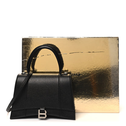 Balenciaga Grained Calfskin Medium Hourglass Top Handle Bag Black 12 of 12