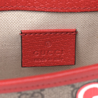 Gucci GG Supreme Monogram Apple Interlocking G Belt Bag Beige Multicolor Lobster Red 6 of 9