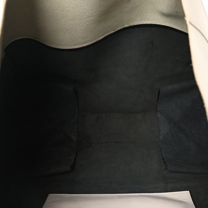 Celine Grained Calfskin Horizontal Bi-Color Cabas White Black 5 of 9