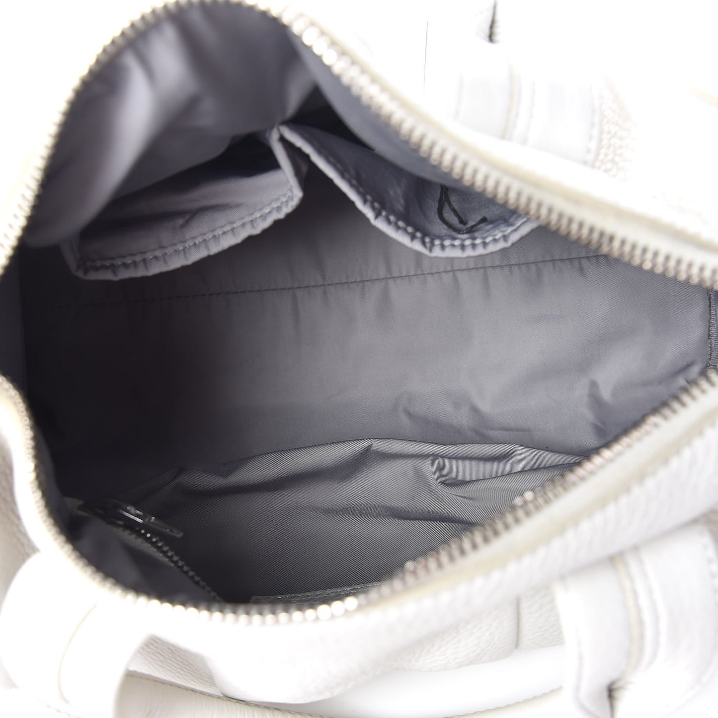Pebbled Lambskin Rocco Duffel White Iridescent Hardware
