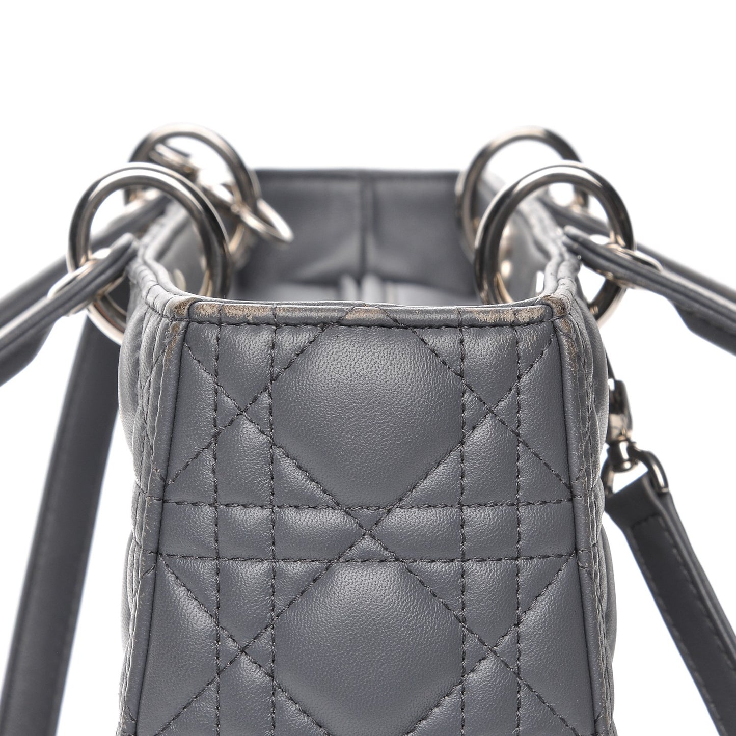 Lambskin Cannage Large Lady Dior Grey