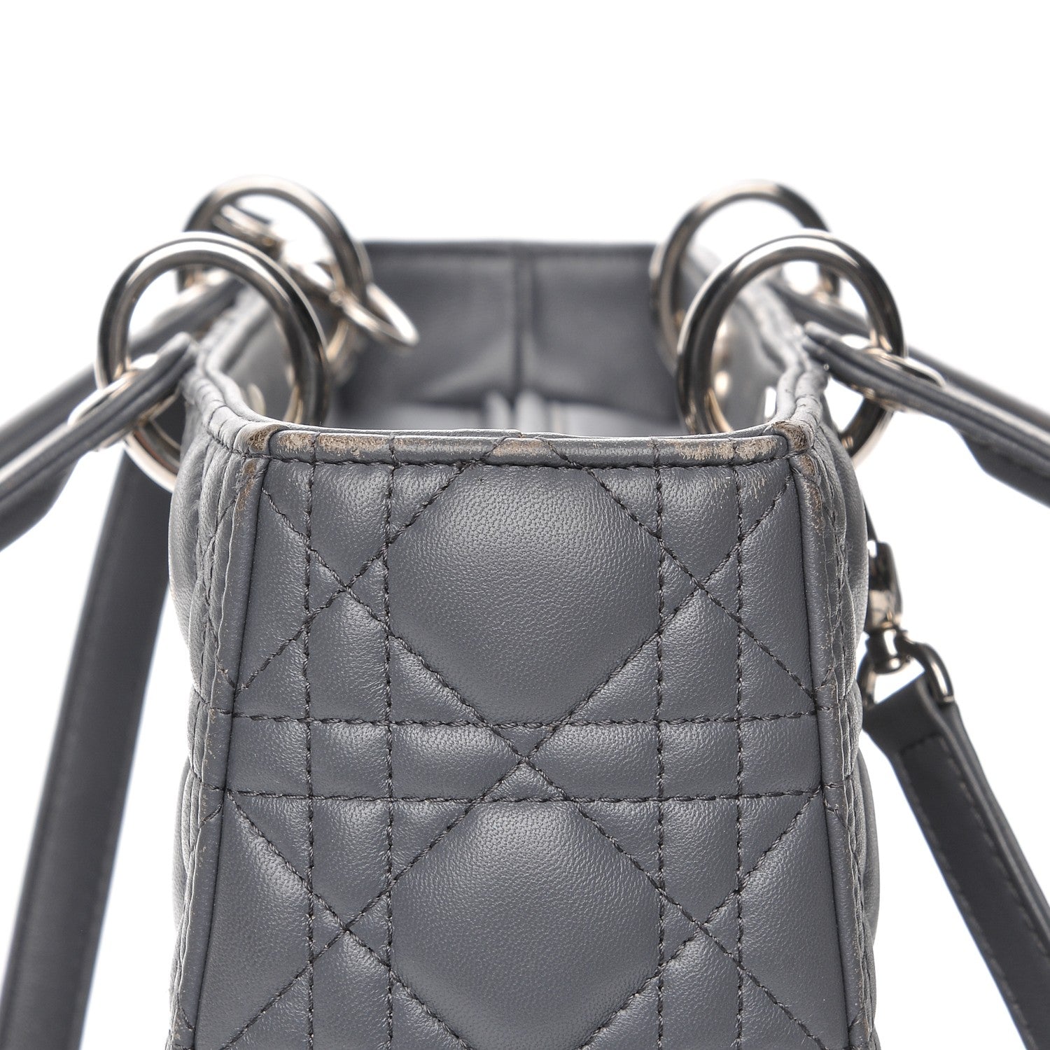 Christian Dior Lambskin Cannage Large Lady Dior Grey 15 of 20
