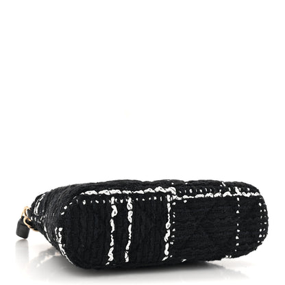 Chanel Tweed Quilted Mini Clutch With Chain Black White 4 of 12