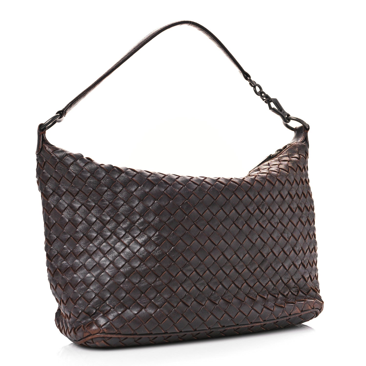 Bottega Veneta Metallic Nappa Intrecciato Small Shoulder Bag Steel 3 of 9