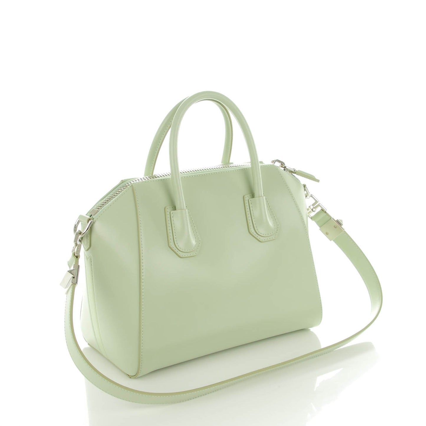 Shiny Lord Calfskin Small Antigona Aqua Green
