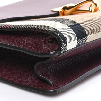 Burberry Derby Calfskin House Check Small Macken Crossbody Bag Mahogany Red 8 of 9