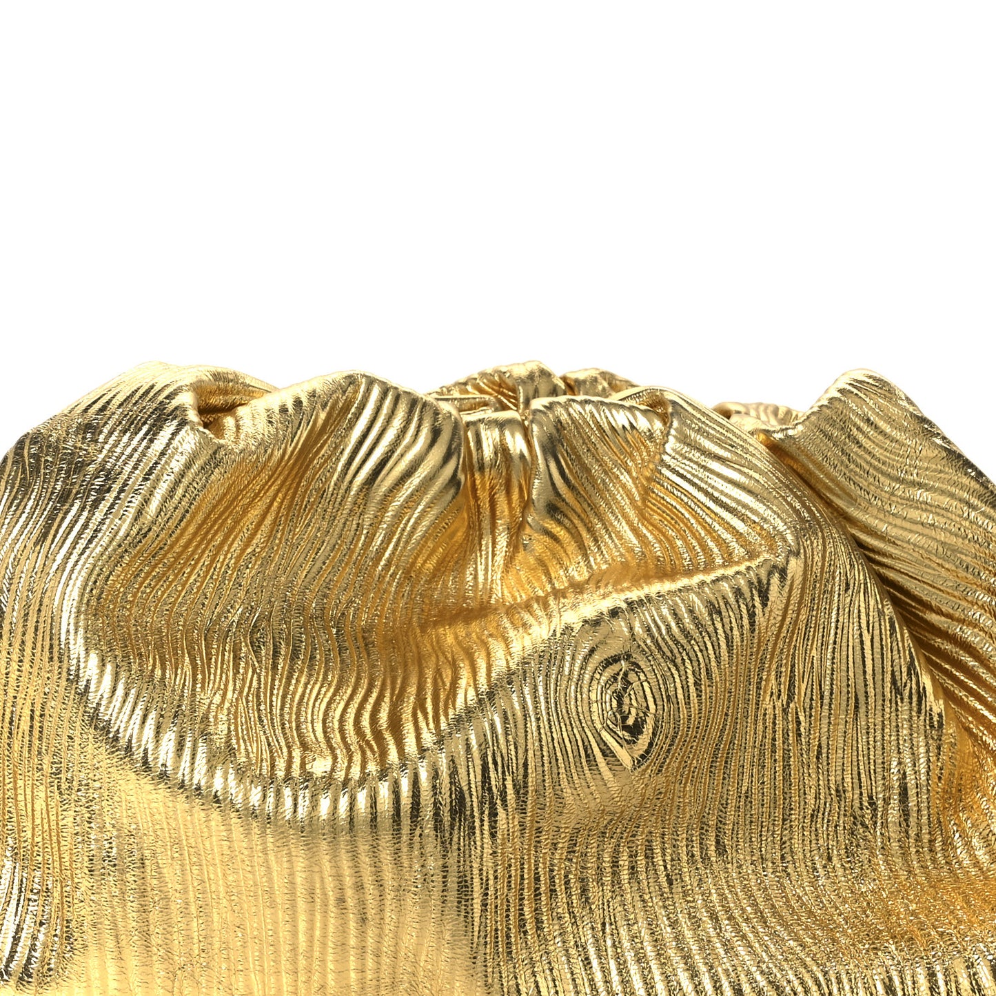 Metallic Bark Calfskin Embossed The Pouch Oversized Clutch Oro