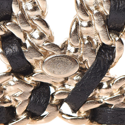 Chanel Lambskin Crystal CC Brooch Black Gold 4 of 5
