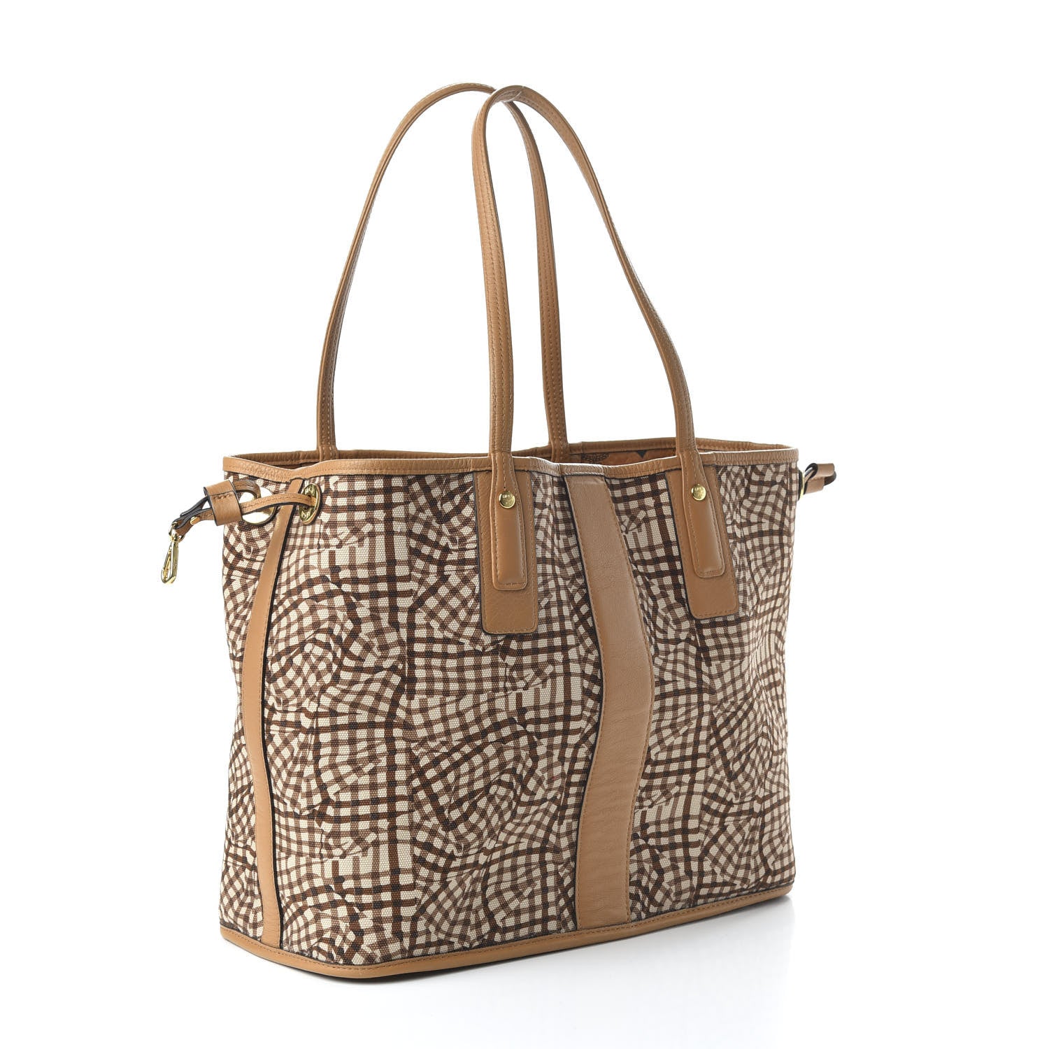MCM Visetos Medium Liz Reversible Shopper Tote Cognac 10 of 15