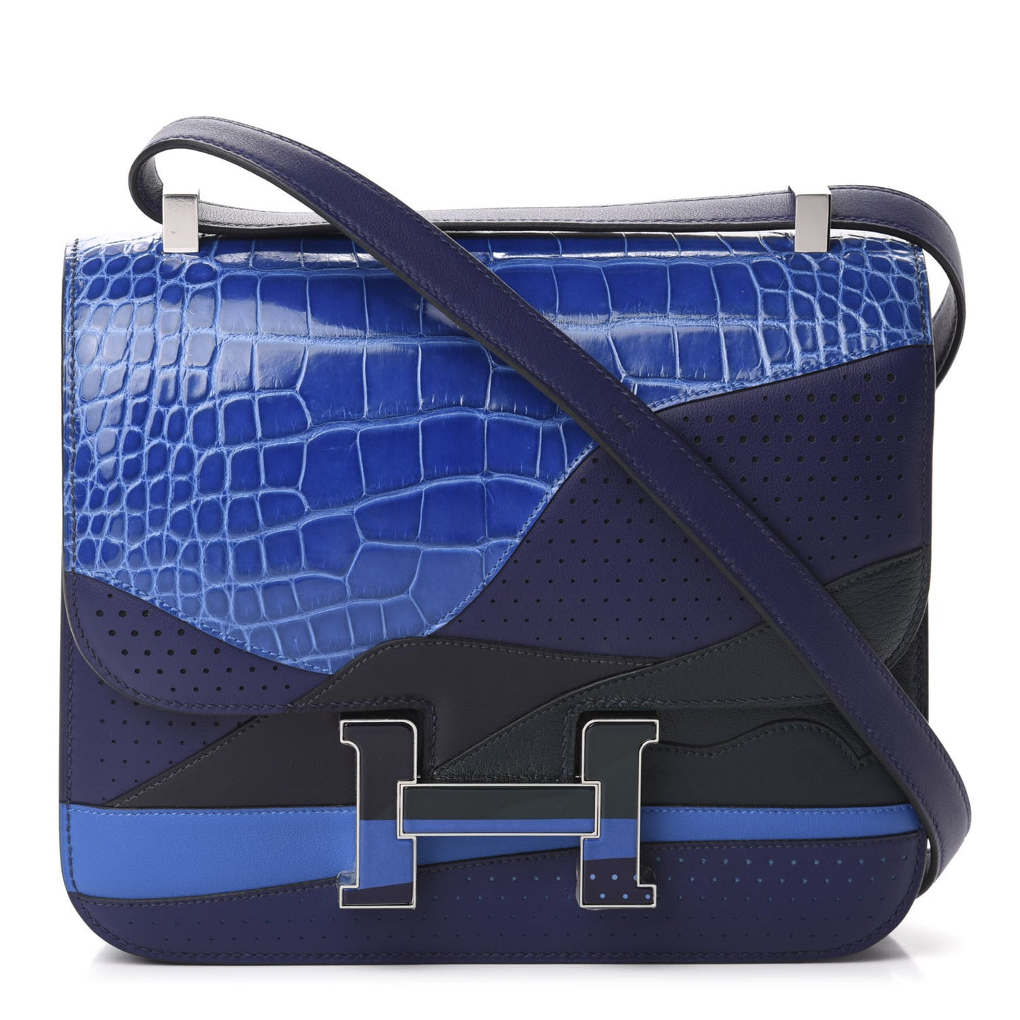 Shiny Alligator Swift Perforated Lizard Endless Road Constance 24 Bleu Zellige Bleu Encre Blue Nuit Vert Anglais